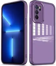 [YUXING] Case for Oppo A16 / Oppo A16s / Oppo A54s Mobile Phone Case Transparent with Camera Protection Film Ultra Thin Protective Bumper Slim Case Back Cover - Purple