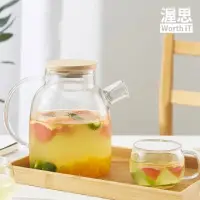 在飛比找momo購物網優惠-【渥思】日式竹蓋果茶玻璃壺1800ml(耐熱玻璃.泡茶壺.冷