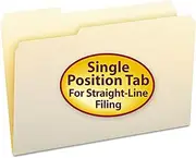 Smead 15331 File Folders, Files, Paper Folder, 1/3 Cut First Position, One-Ply Top Tab, Legal, Manila, 100/Box