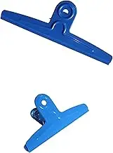 2 Pieces, Oversized Clip, Giant Stainless Steel Clip Holder, Suitable for Drawing Board Poster Clip Bag 8 inches Light Blue 12 inches Dark Blue