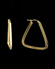 18K Italian Gold Triangle Hoops
