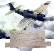 Mitsubishi A6M2 Zero 48" Wing RC Airplane Short Kit Laser Cut Balsa Ply + Plans