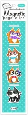 Re-Marks Cute Cats With Glasses Magnetic Page Clips