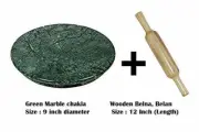 KSM Rolling Pin and Marble Green chakla Making Chapati (1pc belan & 1pc chakla)