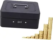AUTSUPPL Cash Box with Combination Lock Portable Safety Cash Box for Stores Restaurants and Hotels Secure Cash Storage for Coins Keys Checks Black