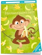 Trötsch Homework Book Primary School Monkey A5 96 Pages with Extra Strong Transparent Cover