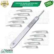 10 Sterile Surgical Blades #15C with BP Scalpel Handle #3 Medical Inst German Gr