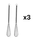 Fox Run Set of 2 Chrome 7-Inch Mini Whisks (3-Pack)