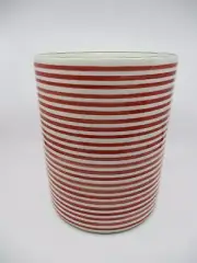 VIETRI VIVA MISTLETOE STRIPE WASTEBASKET - 10 1/4" x 8 1/4" - 0712F
