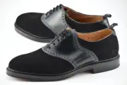 NEW w BOX | CROCKETT JONES x BROOKS BROTHERS 8D BLACK SHELL CORDOVAN SUEDE SHOES