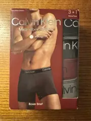 NEW 4 Men’s Calvin Klein Microfiber Stretch Boxer Brief Size Large