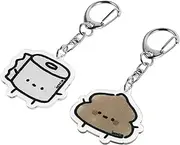 [Healeved] Fashionable Metal Keychain from 2pcs Novelty Keychains for Women Backpack Charm Funny and Cute Pendant