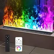 3D Water Vapor Fireplace with Humidifier Flame, Recessed Electric Fireplace,with Water Connection Direct, Vapor Fireplace with Touch/Remote/App Control Timer, 3mm Ultra-Thin Panel,800mm