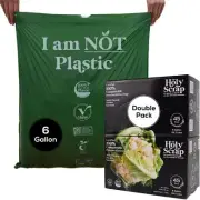 HOLY SCRAP! Medium Compostable Drawstring Trash Bags - 6-8 Gallon, 90 Pack | ...
