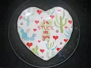 222 Fifth "I'm Stuck on You" Valentine Heart Plate - MAKE OFFER!