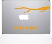 The Decal Guru Grow a Pair MacBook Decal Vinyl Sticker - 13" MacBook Pro, Yellow