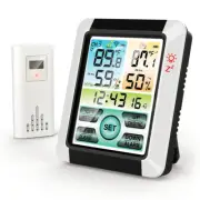 Digital Wireless Indoor Outdoor Hygrometer Thermometer LCD Touch Screen Display