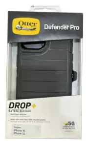 OtterBox Defender Series Pro Case for Apple iPhone 15, 14 and 13. BLACK, NEW.