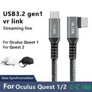 5m Right Angle 90 Degree VR Link Cable for Meta Oculus Quest 2 Metal Plug Braid