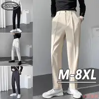 在飛比找Yahoo!奇摩拍賣優惠-小美の店M-8XL 大尺碼西裝褲男 胖子商務男裝 簡約高級感