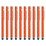 10pcs Glitter Stylus Pens for Touch Screens Metal Capacitive Pen, Orange