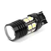 1X Black W21/7W T20 580 Dual Filament Smd Drl 7443 Super White Hid Effect Bulbs