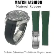 Rubber Watchband Fit For Rolex Submariner - Silicone Strap With Various Sizes And Colors White Golden 22mm