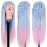 28" Mannequin Head Hair Styling Training Manikin Doll Head Synthetic Fiber Hair