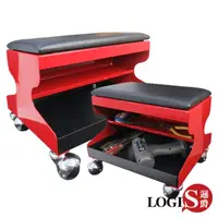 在飛比找momo購物網優惠-【LOGIS】鐵製兩用收納椅/工作椅/工具箱