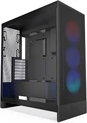 NZXT H7 Flow RGB Mid-Tower ATX Airflow Case with RGB Fans, Black