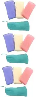 TOBBOMEY 3sets Mesh Soap Pouch Soap Foaming Bag Exfoliating Storage Bag Portable Small Pouches for Bath 4pcs*3