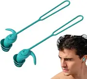 Earplugs for Swimming,Silicone Swimming Earplugs Noise Reduction - Hearing Protection Reusable Water Ear Plugs with Lanyard, Sleep Earplugs for Surfing, Diving