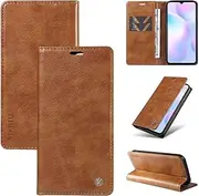 Ttianfa Compatible for Google Pixel 6A 5G Phone Cover Magnetic Wallet Shockproof Full Body Protective Cover Anti-Scratch Stand Case for Women Men+2X Screen Protector-Brown