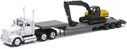 NEWRAY 1:43 SEMI Trailer Kenworth W900 LOWBOY with 1:58 Excavator #15293