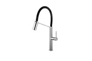 VITO BERTONI CORI Pull Down Kitchen Mixer Tap Lead Free - Chrome with Black Silicone