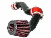 08-10 For Challenger 3.5 V6 Matte Black COLD AIR INTAKE +RED Filter