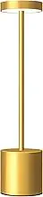 Cayyaaw Cordless Table Lamps, Rechargeable LED Desk Lamp, 35CM Tall Portable Lamp for Reading Bedroom Office, 3-Color Stepless Dimmable, Touch Control, Golden