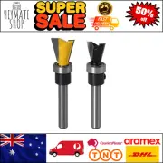 Dovetail Router Bit 2 Pcs 1/4 Inch Shank Dovetail Joint Router Bits With Bearing