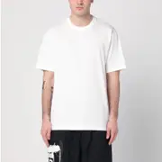 [adidas Y-3] White cotton T-shirt with logo L White