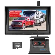 Solar Wireless Magnetic Backup Camera for Truck: 5" 1080P Recording Monitor P...