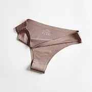 [FZSWD] 1pcs Seamless Thong Woman Underwear Ice Silk Sports Panties Female T-Back Solid Soft G-String Thong