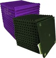 48 Pack Black/purple 12"X 12"X1" Acoustic Panels Studio Soundproofing Foam Wedge Tiles,
