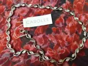 VINTAGE CAROLEE CRYSTAL / SILVERTONE METAL NECKLACE