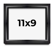 11x9 Shadow Box Frame Black | 1.25 inches Deep Real Wood Contemporary Shadowbox