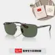 【RayBan 雷朋】限量法拉利聯名款 雙槓金屬方框太陽眼鏡(RB3715M-F00171 58mm)