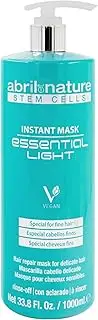 abril et nature - Essential Light Professional Hair Mask | Tensile for Weakened or Sensitive Hair | 100% Vegan | Strength and Volume - 1 L