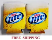 MILLER LITE 2 SUBLIMATED BEER CAN COOLERS KOOZIE COOLIE HUGGIE COOZIE NEW