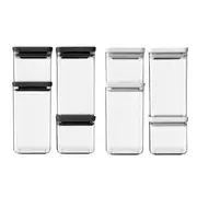 Brabantia Stackable Square Canister (Set of 4) - Light Grey