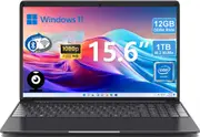 Dark Player 15.6" Student & Business Laptop - Intel Quad-Core Up to 2.90GHz - 12GB RAM - 1TB M.2 NVMe - WIFI - Bluetooth - Webcam - Windows 11