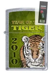 Zippo 1188 year of the tiger chrome Lighter + FLINT PACK